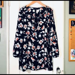 MINKPINK black floral mini shift dress